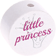 Perles avec motif « little princess » : blanc - rose foncé