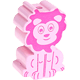 Perlina sagomata “Leone” : rosa
