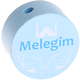 Motivperle – "Melegim" (Türkisch) : babyblau
