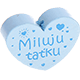 motif bead, heart-shaped – "Miluju taťku" : baby blue