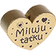motif bead, heart-shaped – "Miluju taťku" : gold