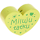 motif bead, heart-shaped – "Miluju taťku" : lemon