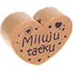 motif bead, heart-shaped – "Miluju taťku" : natural