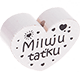 motif bead, heart-shaped – "Miluju taťku" : white
