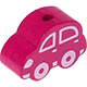 Kraal met motief kleine Auto : donker roze