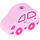 Motivpärla – liten bil : rosa