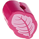 Kraal met motief Mini-blad : donker roze
