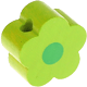 Perles avec motif – fleur : jaune vert
