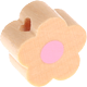 motif bead – flower : natural - baby pink
