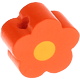 Perles avec motif – fleur : orange