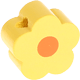 Perles avec motif – fleur : jaune pastel