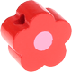 Motivpärla – mini-blomma : röd