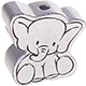 motif bead – elephant : silver