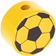 Koraliki z motywem Mini Piłka nożna : żółty