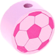 Perles avec motif petit ballon de football : rose
