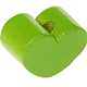 Motivpärla – mini-hjärta : gulgrön
