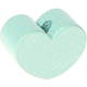 Korálek s motivem – Tvar mini-srdce : perleť máta