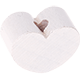 Korálek s motivem – Tvar mini-srdce : perleť bílá