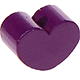 Korálek s motivem – Tvar mini-srdce : purpurová
