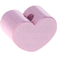 Motivpärla – mini-hjärta : rosa