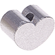 motif bead – mini heart : silver