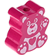 Conta com motivo pequeno urso : rosa escuro