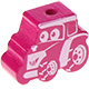Motivpärla – liten traktor : mörkrosa