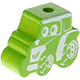 Korálek s motivem – Tvar malý traktor : žlutozelená