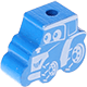 Motivpärla – liten traktor : mellanblå