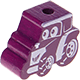 Korálek s motivem – Tvar malý traktor : purpurová