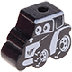 Motivpärla – liten traktor : svart