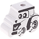 Motivpärla – liten traktor : vit