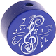 Perlina con motivo “Chiavi musicali” : blu scuro