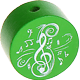 Koraliki z motywem Klucz wiolinowy : zielony