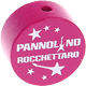 Motivperle – "Pannolino Rocchettaro" (Italienisch) : dunkelpink