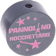 Korálek s motivem – "Pannolino Rocchettaro" : šedá - světlerůžová