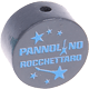 Motivperle – "Pannolino Rocchettaro" (Italienisch) : grau - skyblau
