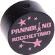 Korálek s motivem – "Pannolino Rocchettaro" : černá - světlerůžová