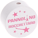 Motivperle – "Pannolino Rocchettaro" (Italienisch) : weiß - babyrosa