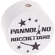 Motivperle – "Pannolino Rocchettaro" (Italienisch) : weiß - schwarz
