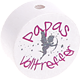Kraal met motief "Papas Volltreffer" : wit - donker roze