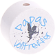 Kraal met motief "Papas Volltreffer" : wit - hemelsblauw
