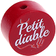 Motivperle – "petit diable" (Französisch) : bordeauxrot