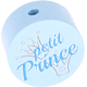 Motivperle – "petit prince" (Französisch) : babyblau
