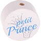Motivperle – "petit prince" (Französisch) : weiß - skyblau