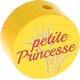 Motivperle – "petite princesse" (Französisch) : gelb