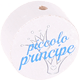 Korálek s motivem – "piccolo principe" : bílá - nebesky modrá