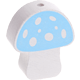 Perles avec motif – champignon : bleu bébé