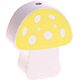 Perles avec motif – champignon : jaune