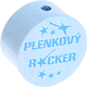 Motivperle – "Plenkovy Rocker" (Tschechisch) : babyblau
